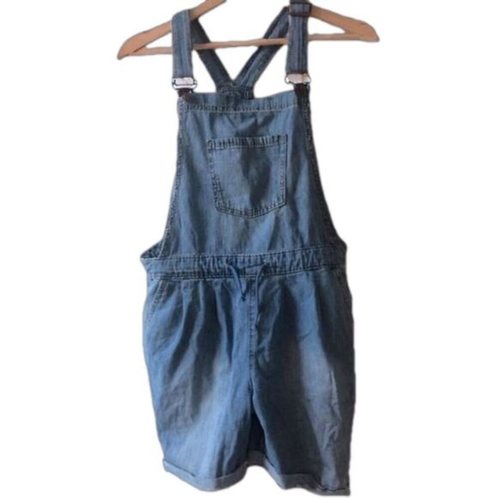 Cat & Jack Denim Shortalls Girls 14/16 Womens XS Bib Overalls 90s Y2K Bib Shorts